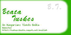 beata tuskes business card